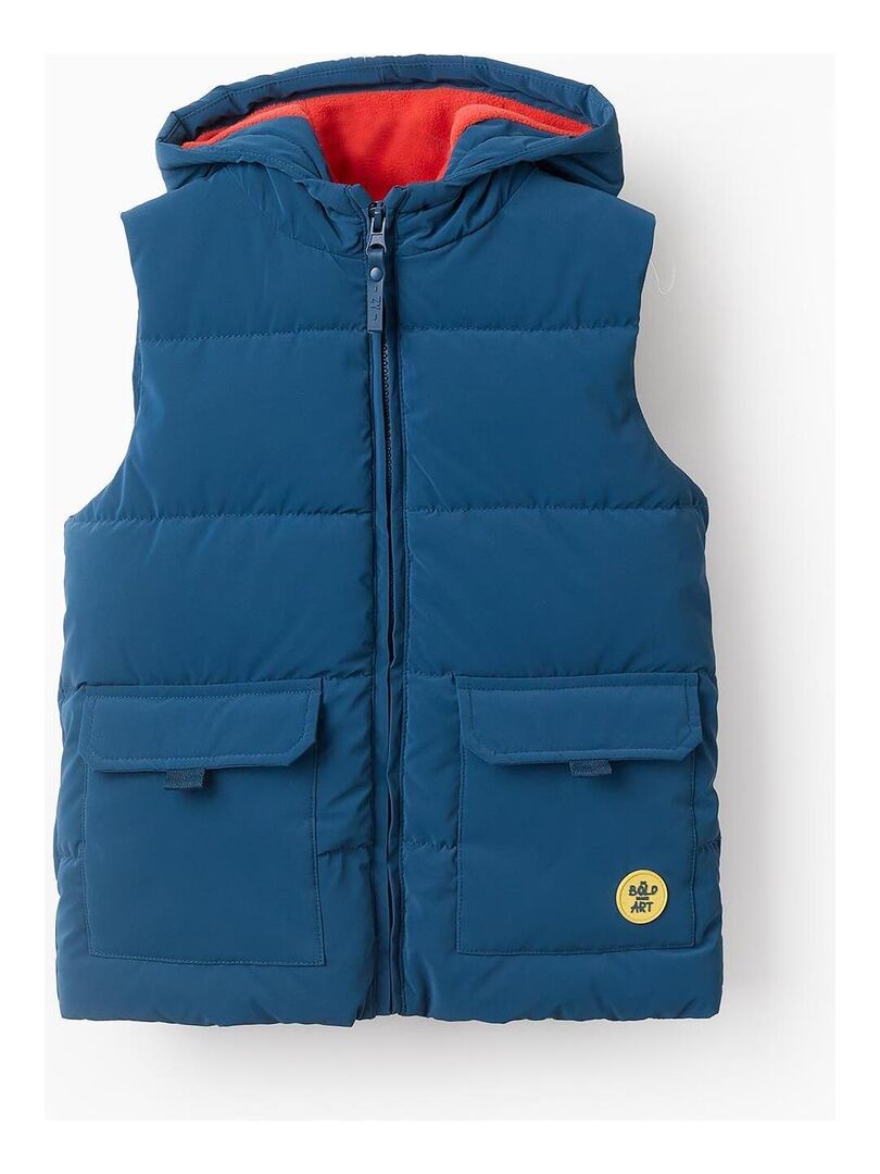 Vest sans manches matelasse double en polaire avec capuche ART ATTACK Bleu fonce Kiabi 32.99