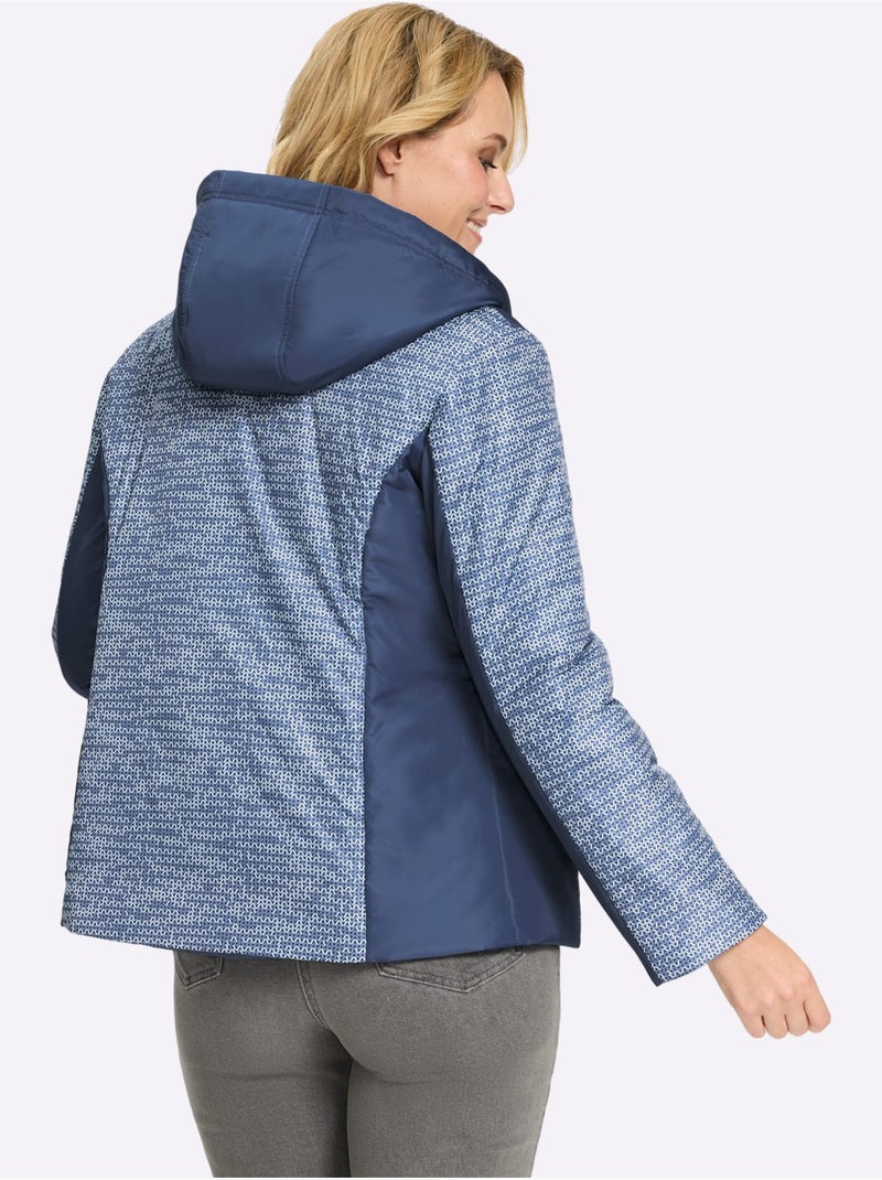 Veste à capuche - taille standard - moda vilona Bleu Ecru - Kiabi