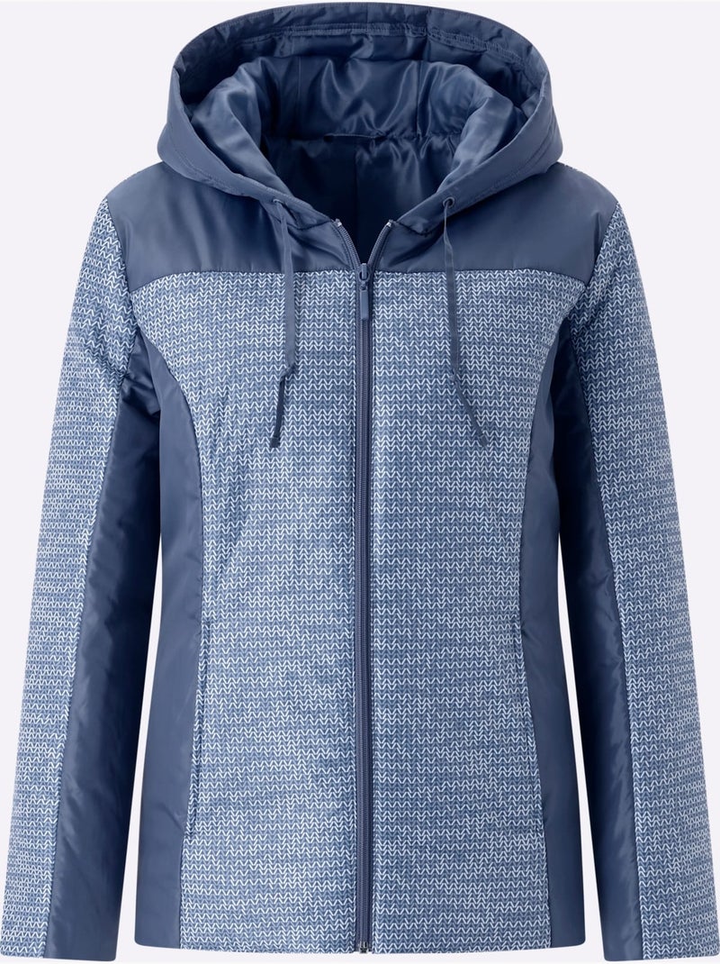 Veste à capuche - taille standard - moda vilona Bleu Ecru - Kiabi