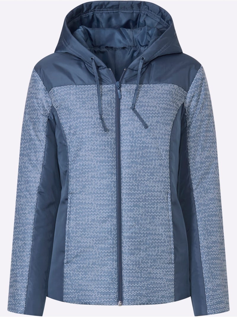 Veste à capuche - taille standard - moda vilona Bleu Ecru - Kiabi