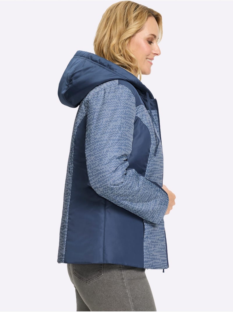 Veste à capuche - taille standard - moda vilona Bleu Ecru - Kiabi