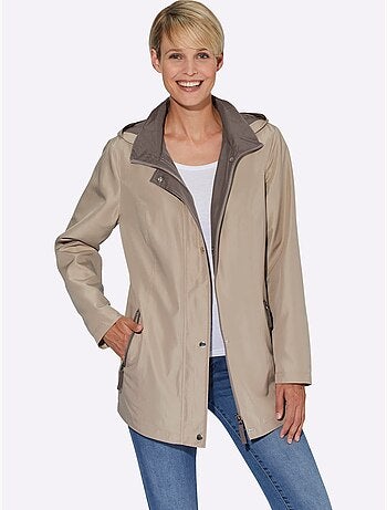 Veste à capuche avec col à revers et poches passepoilées - Taille standard - Moda Vilona