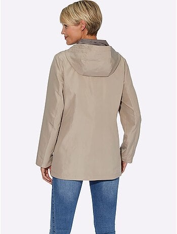 Veste à capuche avec col à revers et poches passepoilées - Taille standard - Moda Vilona