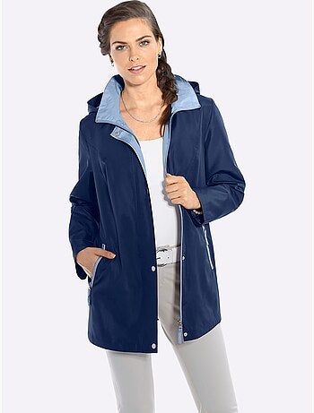 Veste à capuche avec col à revers et fermeture zippée - Taille standard - Moda Vilona