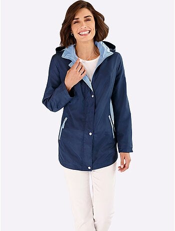 Veste à capuche avec col à revers et fermeture zippée - Taille standard - Moda Vilona
