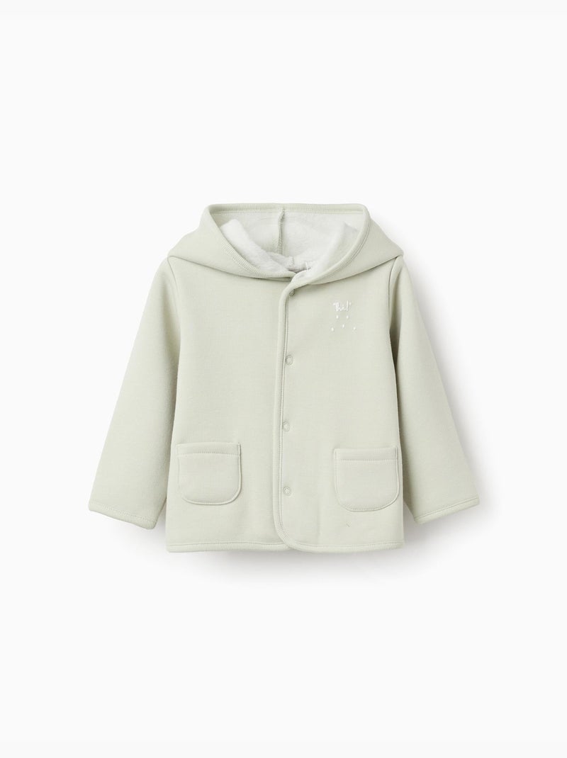 Veste à capuche avec doublure en peluche Vert clair - Kiabi