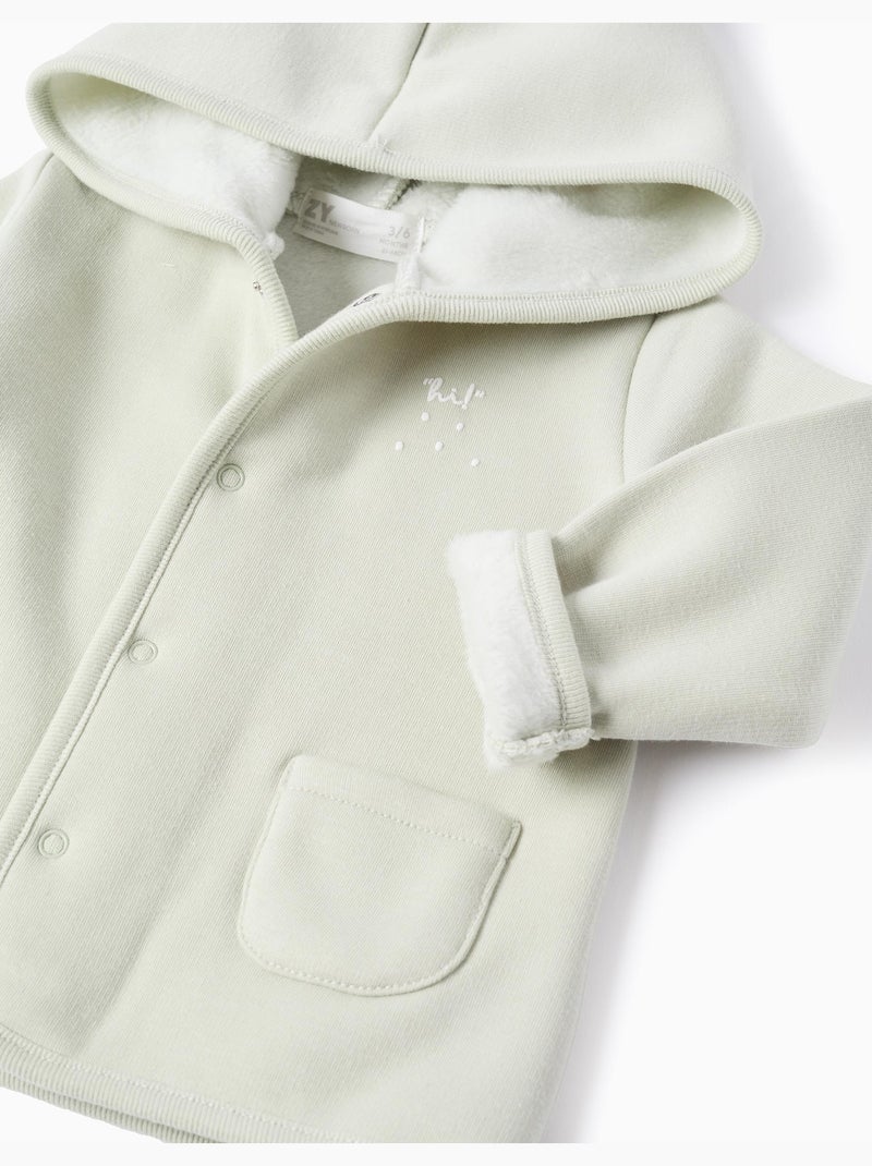 Veste à capuche avec doublure en peluche Vert clair - Kiabi