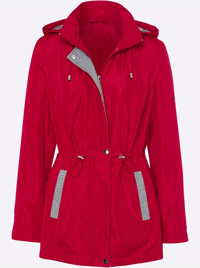 Veste à capuche avec glissière et poches cousues - taille standard - moda vilona Rouge - Kiabi