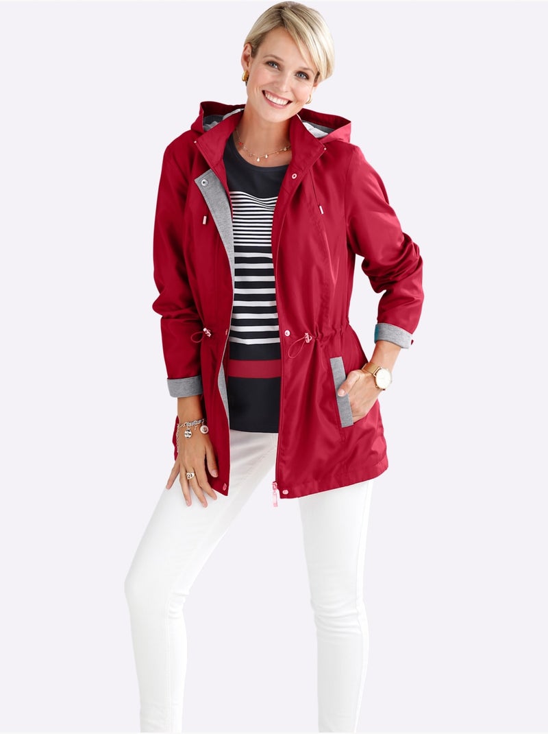 Veste à capuche avec glissière et poches cousues - taille standard - moda vilona Rouge - Kiabi