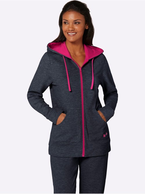Veste à capuche avec poches kangourou et broderie feel good - Taille standard - Witt - Kiabi