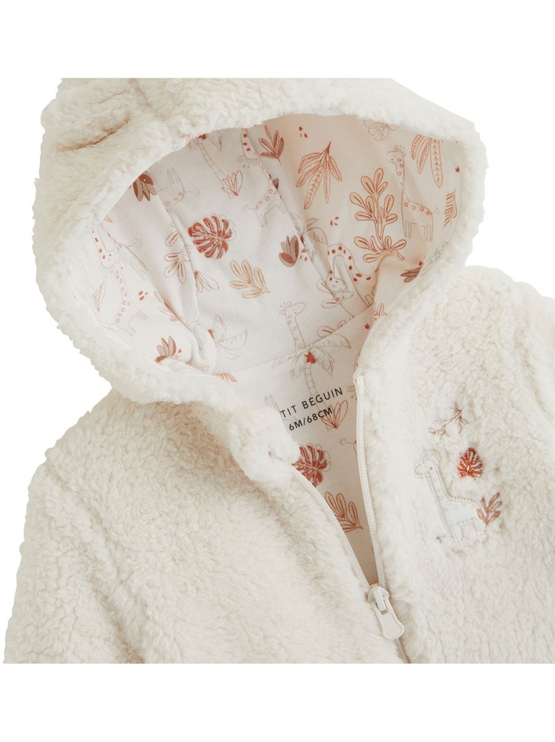 Veste à capuche bébé en sherpa edoni Ecru - Kiabi