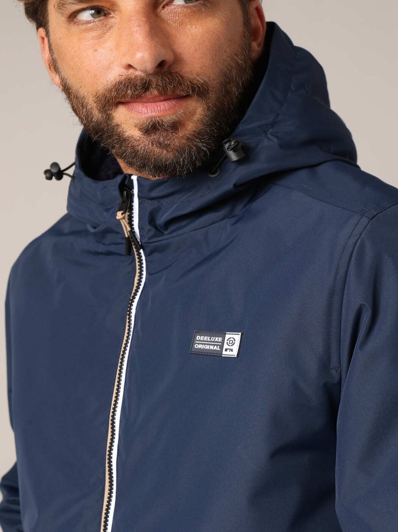 Veste à capuche doublée en sherpa 'Deeluxe' Bleu nuit - Kiabi