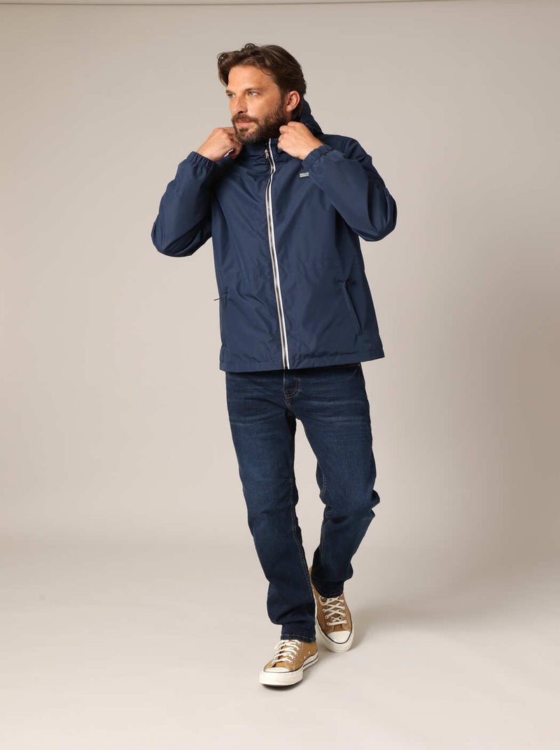 Veste à capuche doublée en sherpa 'Deeluxe' Bleu nuit - Kiabi