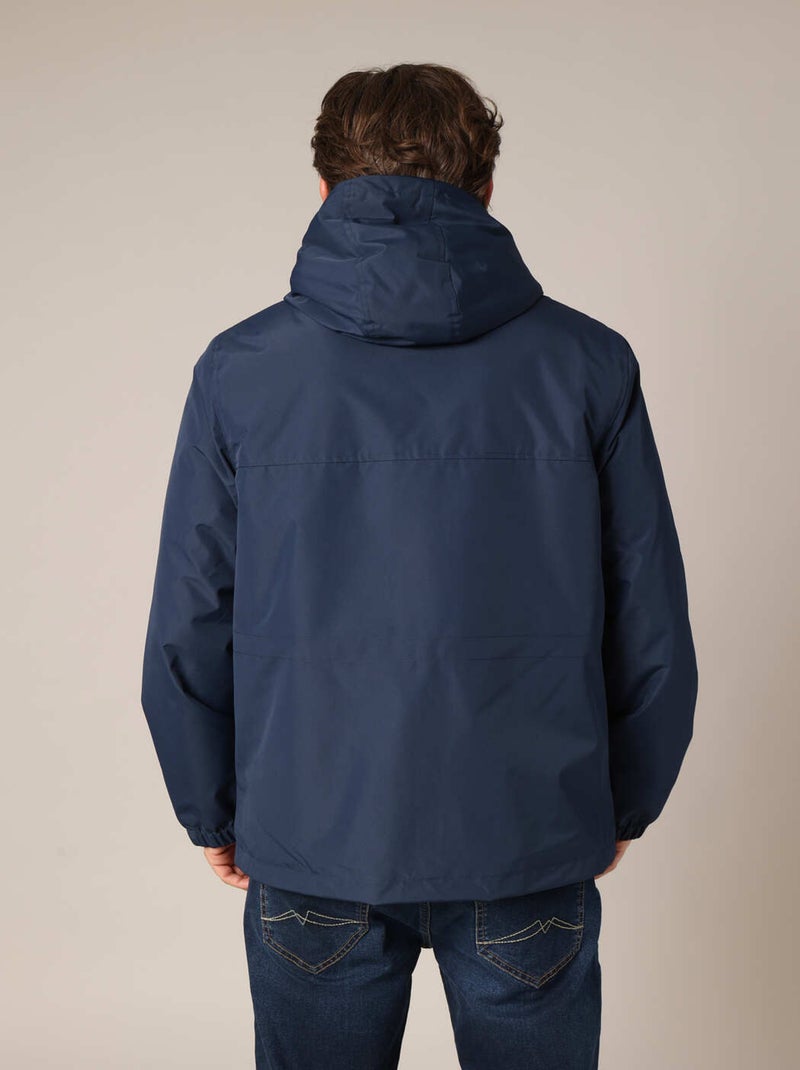 Veste à capuche doublée en sherpa 'Deeluxe' Bleu nuit - Kiabi