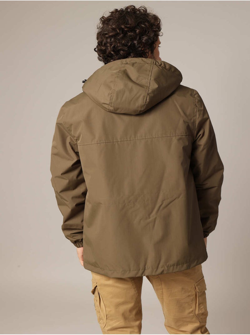 Veste à capuche doublée en sherpa 'deeluxe' Kaki foncé - Kiabi