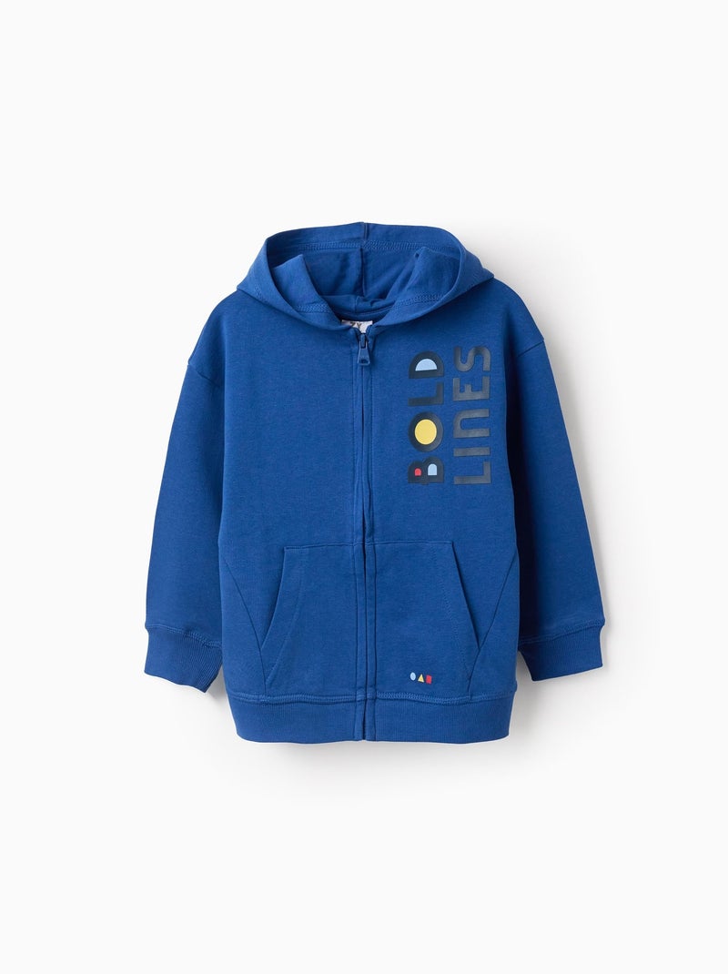 Veste à Capuche en Coton Bleu - Kiabi