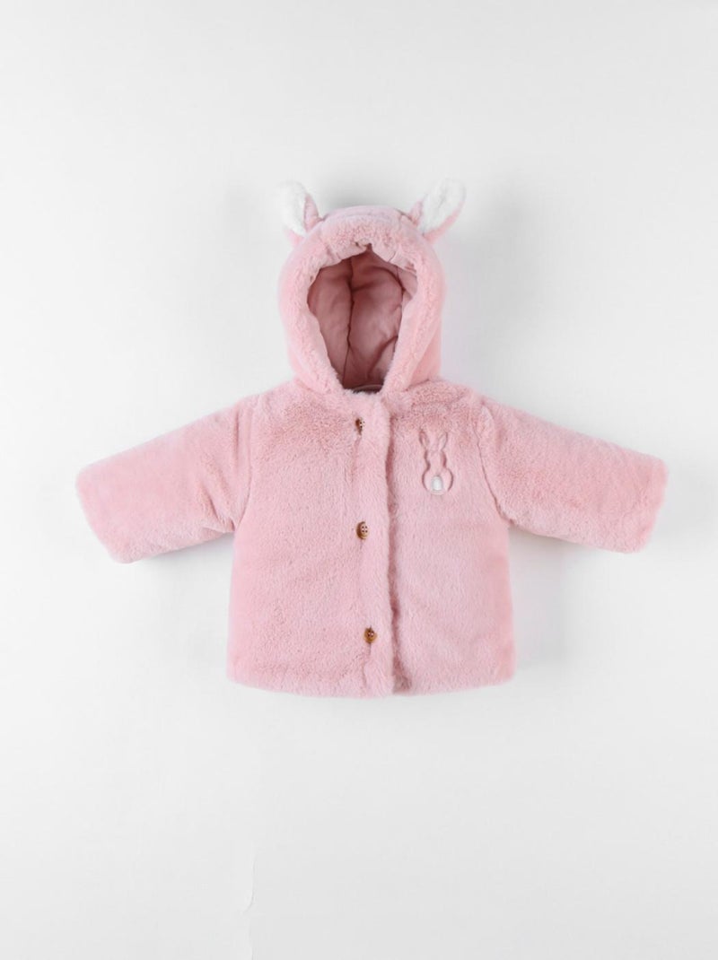 Veste à capuche en Groloudoux®, poudré Noukie's Rose - Kiabi