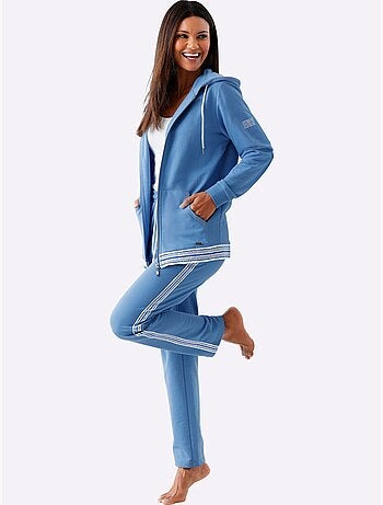 Veste matière sweat en coupe hoodie avec capuche et poches zippées - Taille standard - Witt