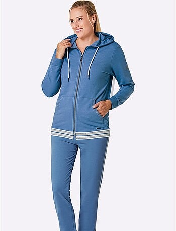 Veste matière sweat en coupe hoodie avec capuche et poches zippées - Taille standard - Witt