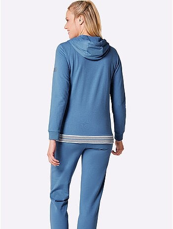 Veste matière sweat en coupe hoodie avec capuche et poches zippées - Taille standard - Witt