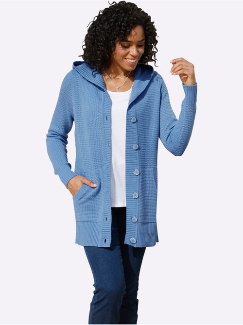 Veste à Capuche En Tricot Coupe Longue Affinante - Taille Standard - Moda Vilona - Kiabi Veste à Capuche En Tricot Coupe Longue Affinante - Taille Standard - Moda Vilona - Kiabi