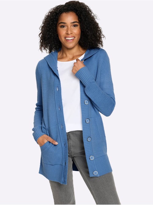 Veste à Capuche En Tricot Coupe Longue Affinante - Taille Standard - Moda Vilona - Kiabi Veste à Capuche En Tricot Coupe Longue Affinante - Taille Standard - Moda Vilona - Kiabi