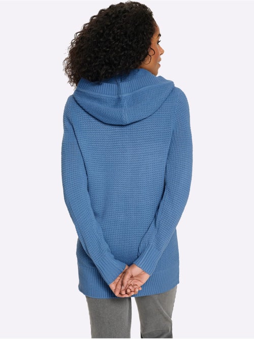 Veste à Capuche En Tricot Coupe Longue Affinante - Taille Standard - Moda Vilona - Kiabi Veste à Capuche En Tricot Coupe Longue Affinante - Taille Standard - Moda Vilona - Kiabi