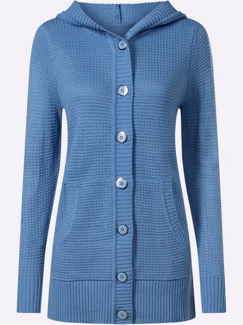Veste à Capuche En Tricot Coupe Longue Affinante - Taille Standard - Moda Vilona - Kiabi Veste à Capuche En Tricot Coupe Longue Affinante - Taille Standard - Moda Vilona - Kiabi
