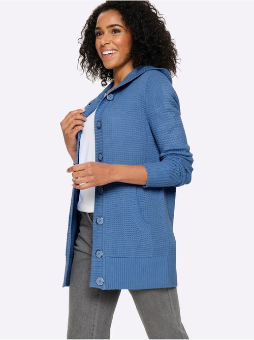 Veste à Capuche En Tricot Coupe Longue Affinante - Taille Standard - Moda Vilona - Kiabi Veste à Capuche En Tricot Coupe Longue Affinante - Taille Standard - Moda Vilona - Kiabi