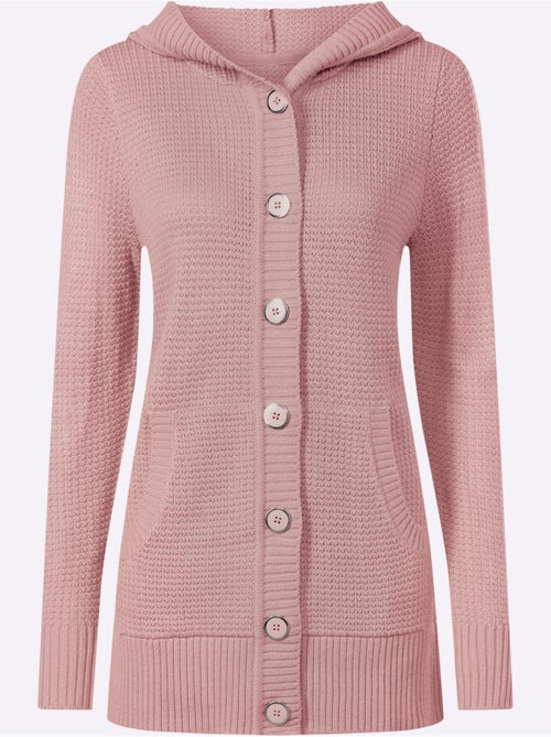 Veste à Capuche En Tricot Coupe Longue Affinante - Taille Standard - Moda Vilona - Kiabi Veste à Capuche En Tricot Coupe Longue Affinante - Taille Standard - Moda Vilona - Kiabi