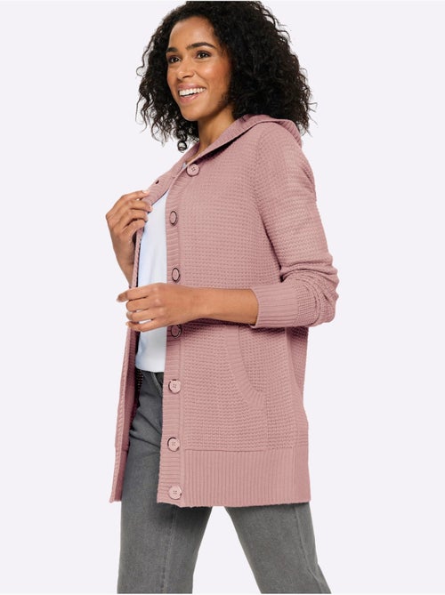 Veste à Capuche En Tricot Coupe Longue Affinante - Taille Standard - Moda Vilona - Kiabi Veste à Capuche En Tricot Coupe Longue Affinante - Taille Standard - Moda Vilona - Kiabi