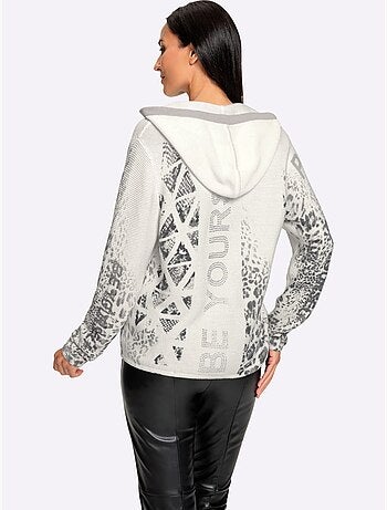 Veste à Capuche En Tricot Imprimé Mode - Taille Standard - helline