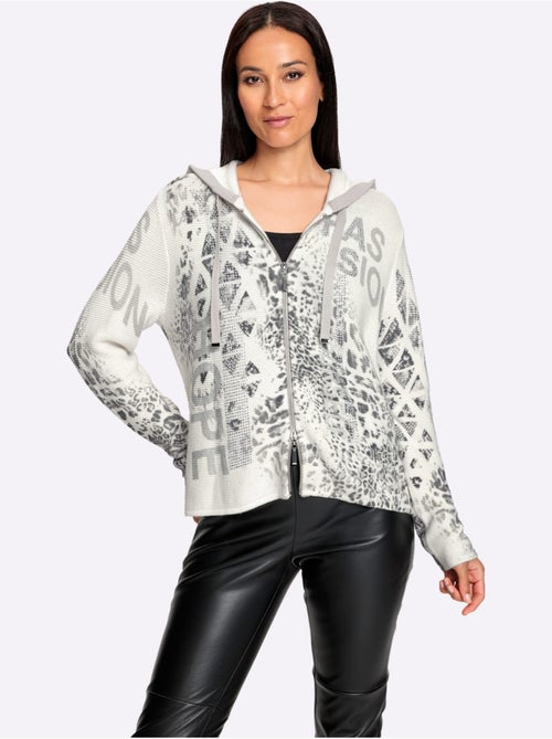 Veste à Capuche En Tricot Imprimé Mode - Taille Standard - Helline - Kiabi