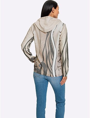 Veste à Capuche En Tricot Motif Maille Moderne - Taille Standard - helline