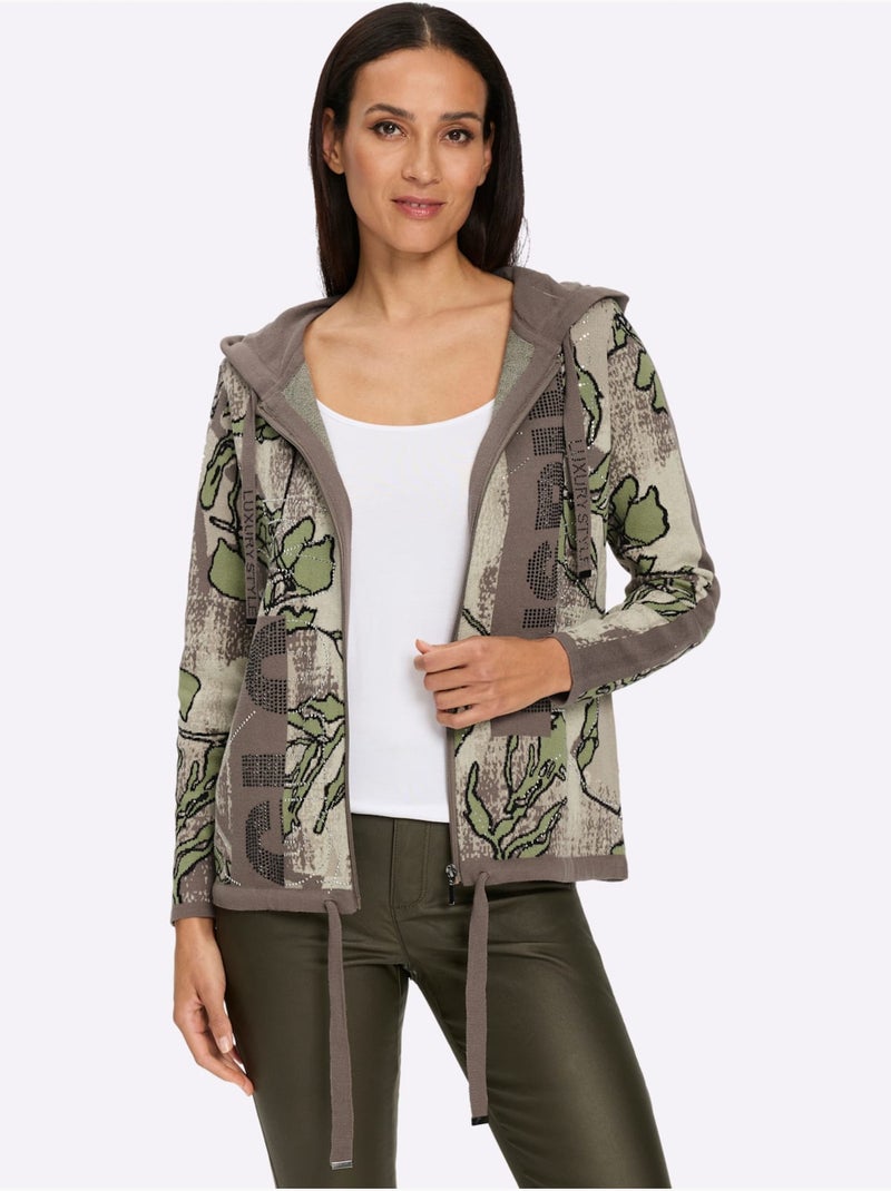 Veste à Capuche En Tricot Pur Coton - Taille Standard - Helline Sable - Kiabi