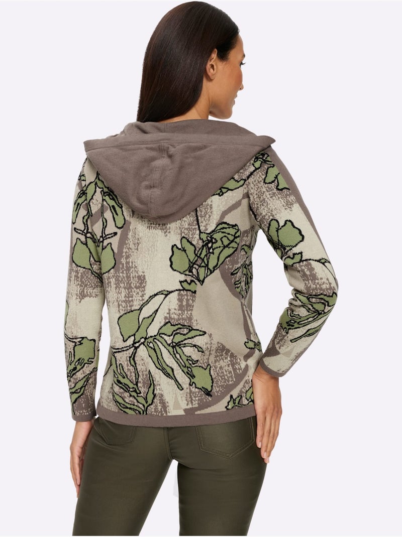 Veste à Capuche En Tricot Pur Coton - Taille Standard - Helline Sable - Kiabi