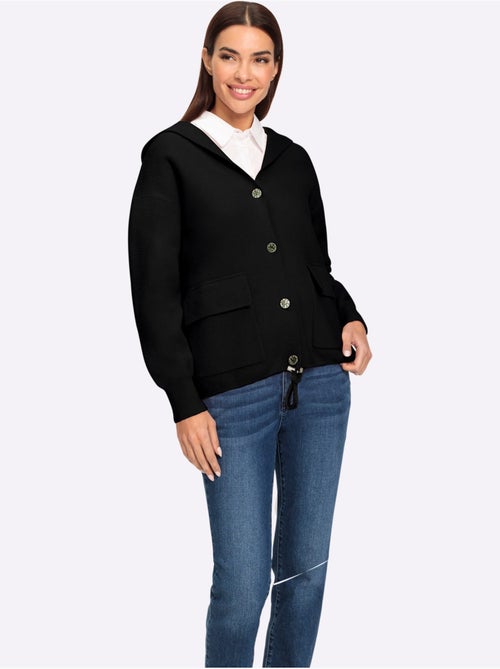 Veste à Capuche En Tricot Tricot Doux - Taille Standard - Helline - Kiabi