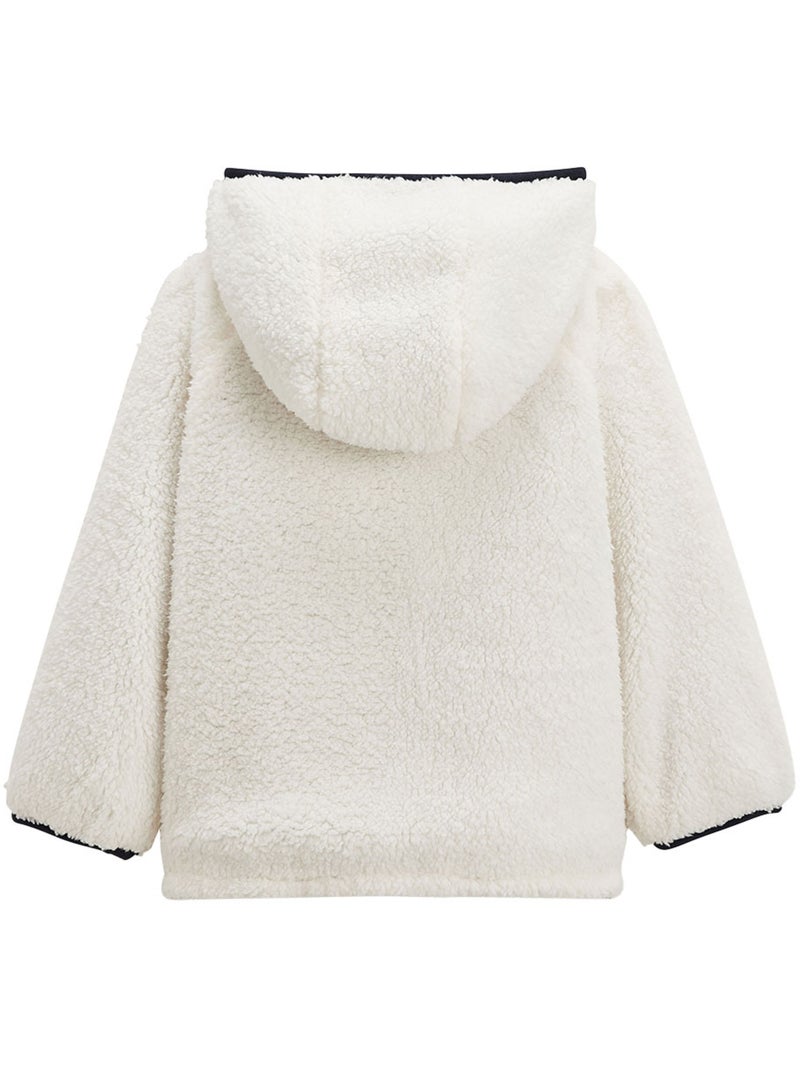 Veste à capuche enfant en sherpa réversible Belle de Nuit Bleu - Kiabi