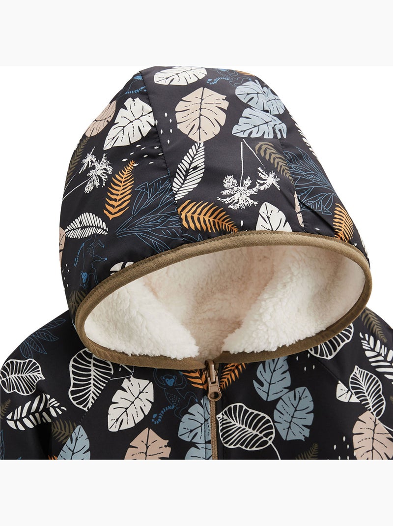 Veste à capuche enfant en sherpa réversible Caracas Noir - Kiabi