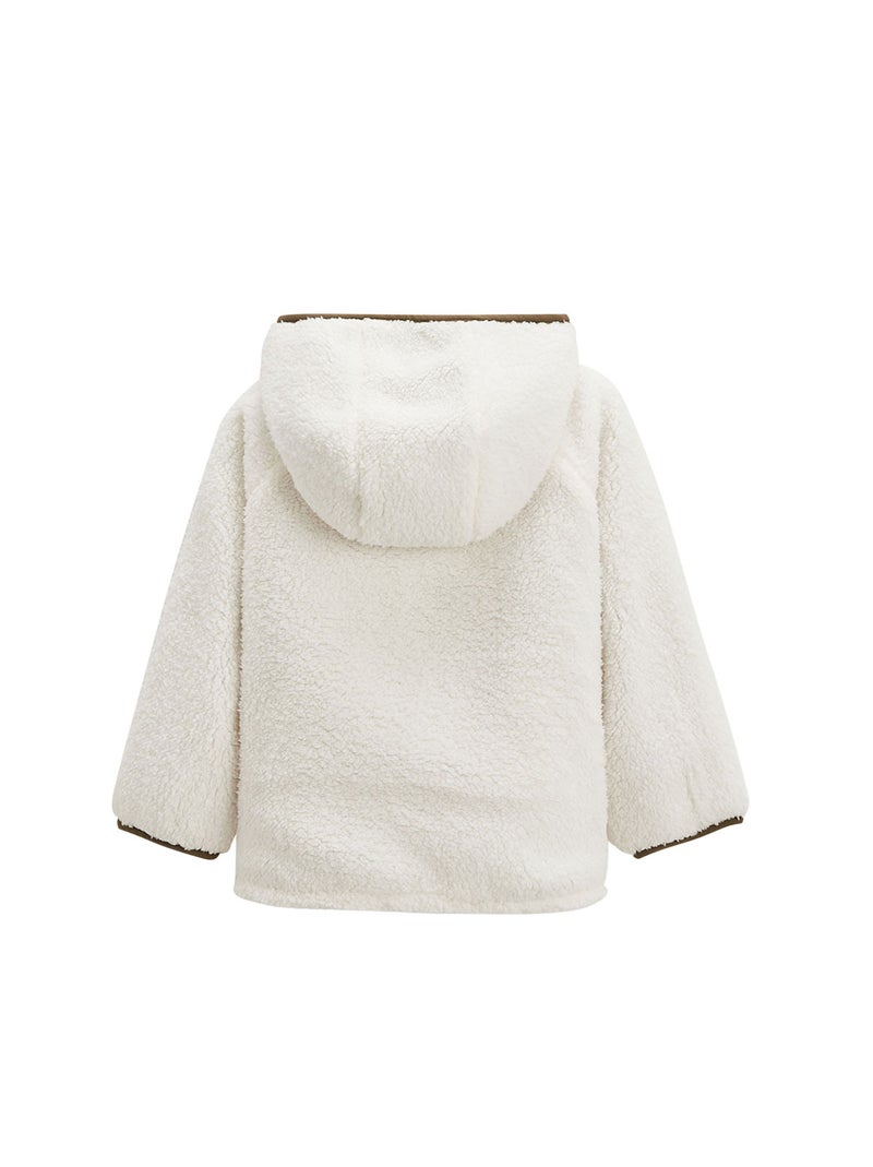 Veste à capuche enfant en sherpa réversible Caracas Noir - Kiabi