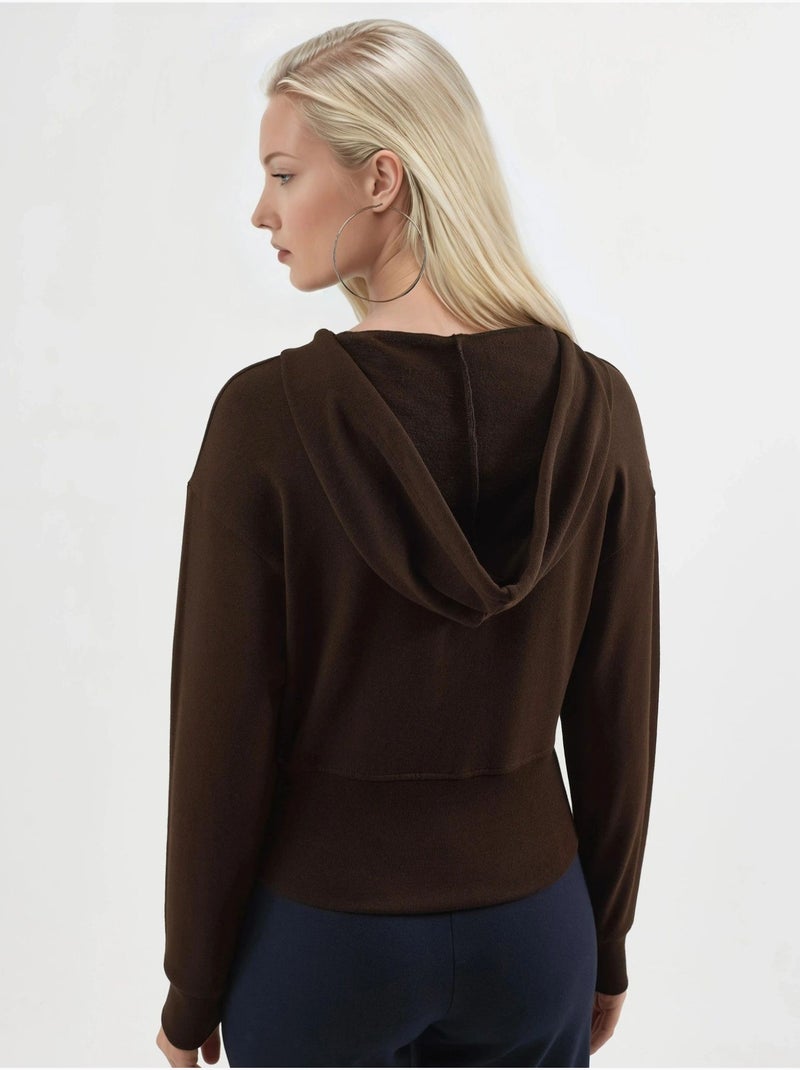 Veste à capuche et manches longues busem Marron chocolat - Kiabi