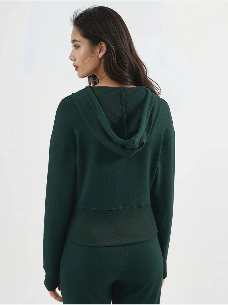 Veste à capuche et manches longues busem Vert foncé - Kiabi