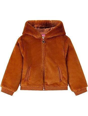 Veste à capuche fausse fourrure fermeture zippée - vidaxl