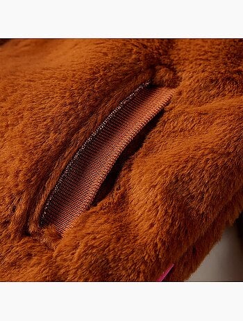 Veste à capuche fausse fourrure fermeture zippée - vidaxl