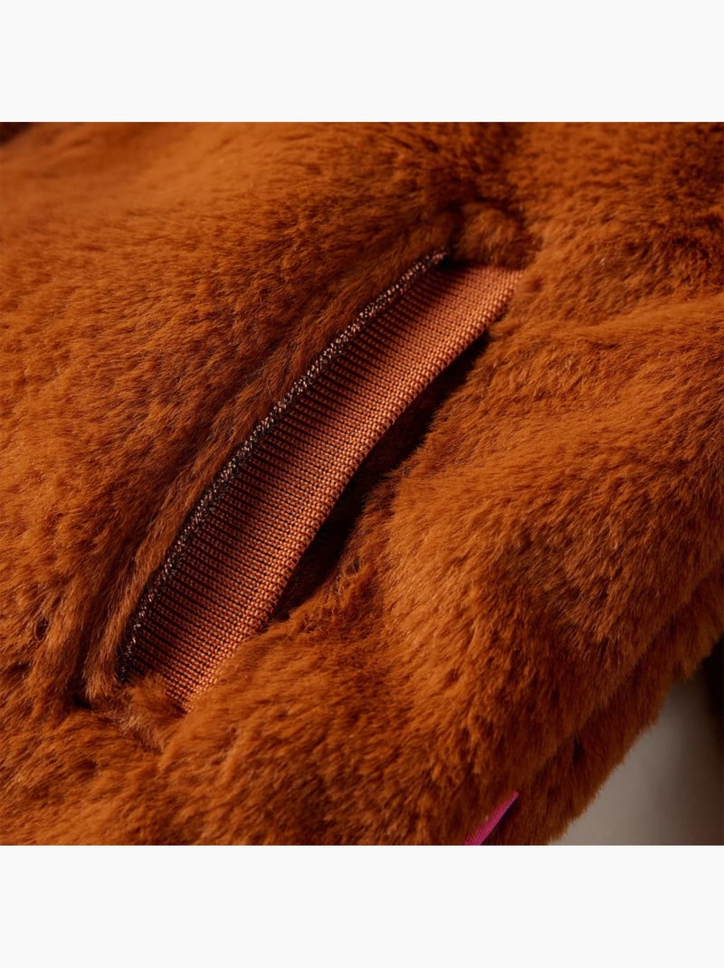 Veste à capuche fausse fourrure fermeture zippée - vidaxl Marron - Kiabi