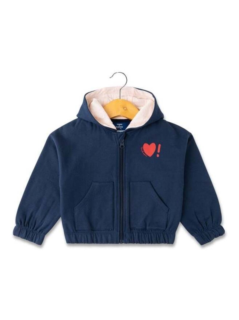 Veste à capuche Fille en molleton Bleu marine - Kiabi
