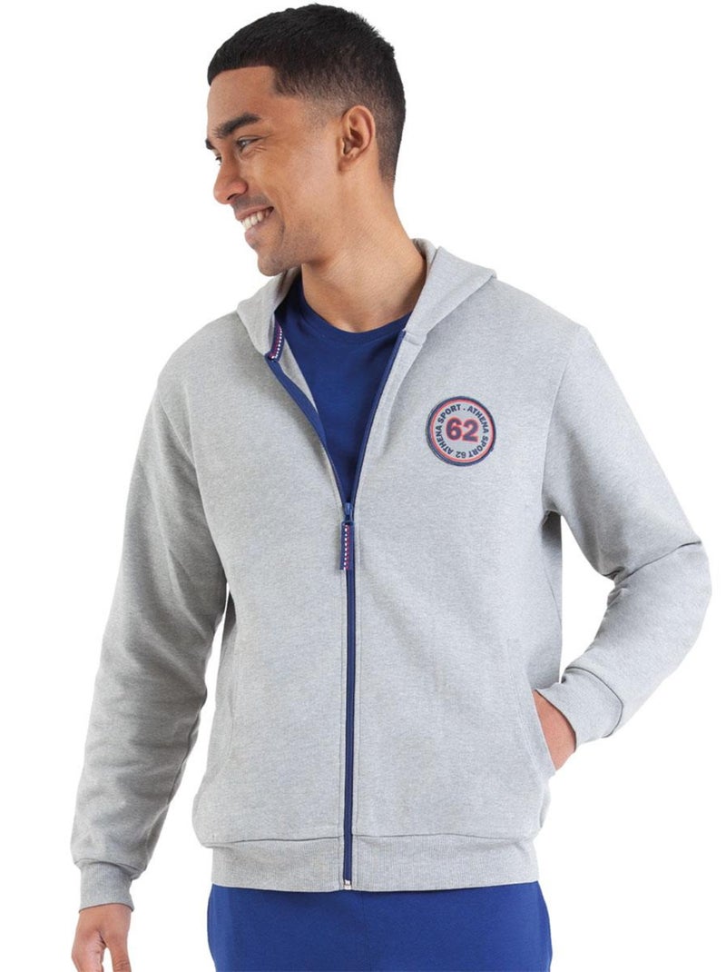 Veste à capuche homme Molletonné Gris chiné - Kiabi