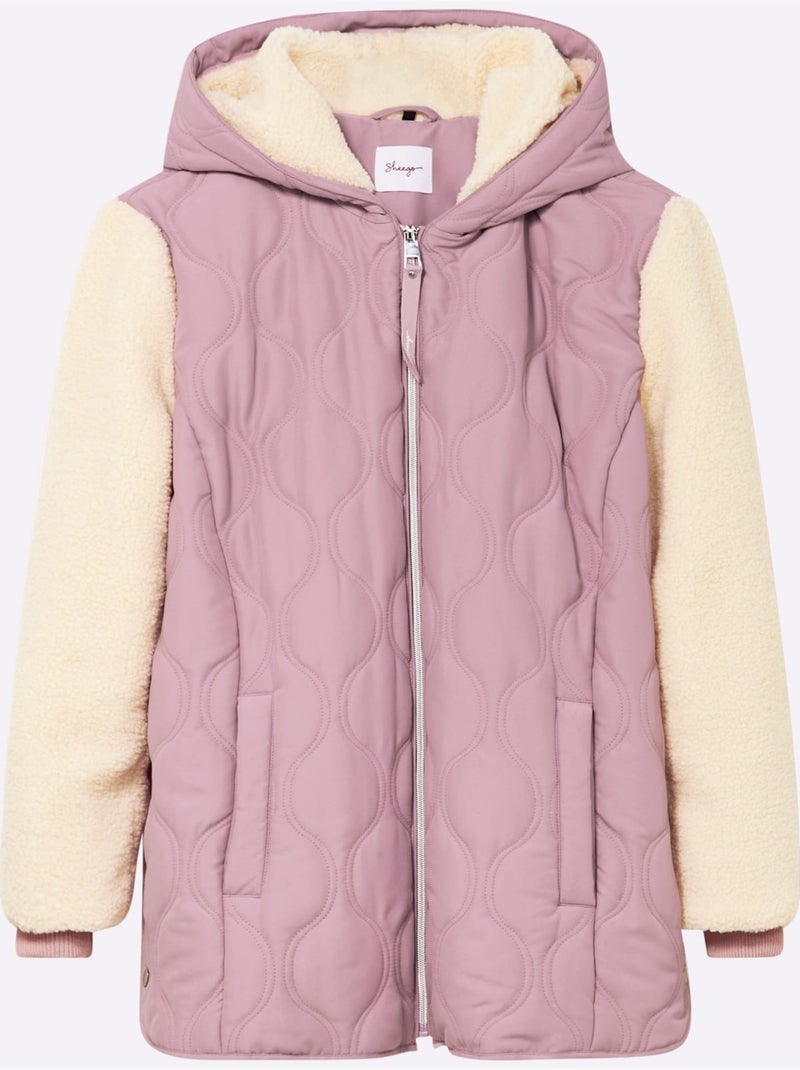 Veste à capuche le motif piqué revisité - taille standard - sheego Mauve - Kiabi