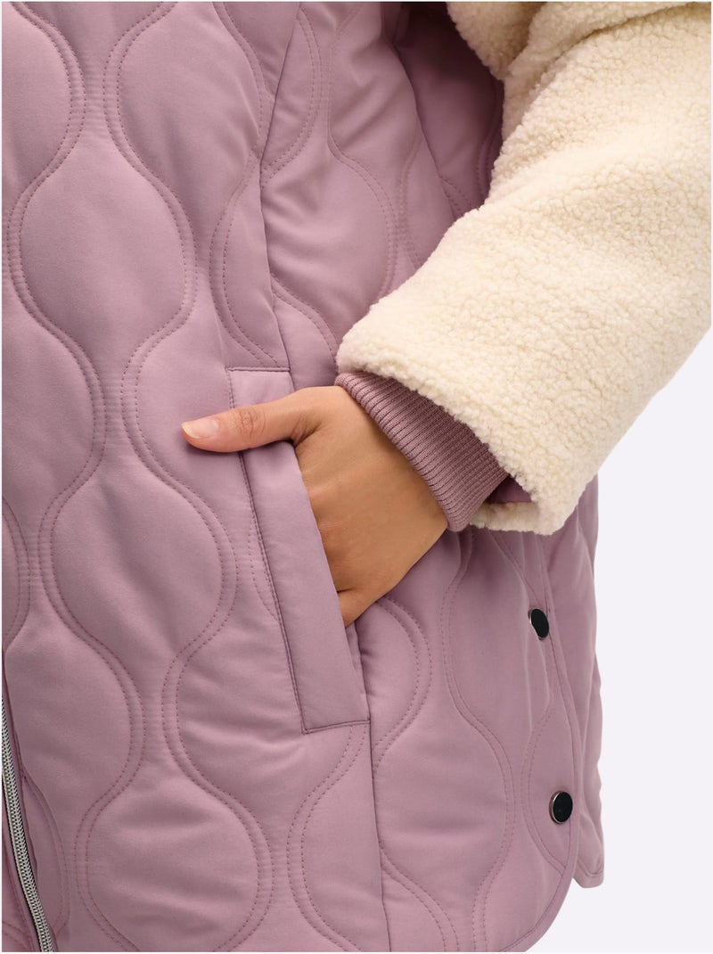 Veste à capuche le motif piqué revisité - taille standard - sheego Mauve - Kiabi