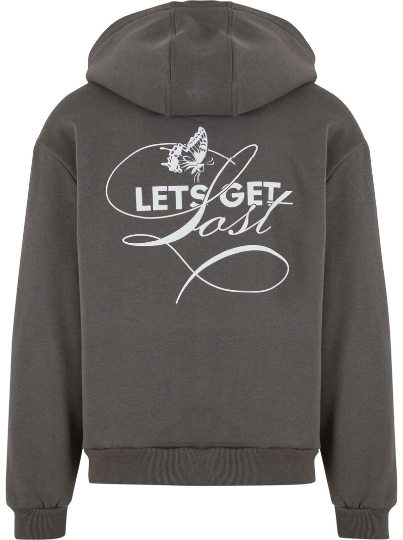 Veste à capuche lets get lost - mister tee Gris Gris anthracite - Kiabi